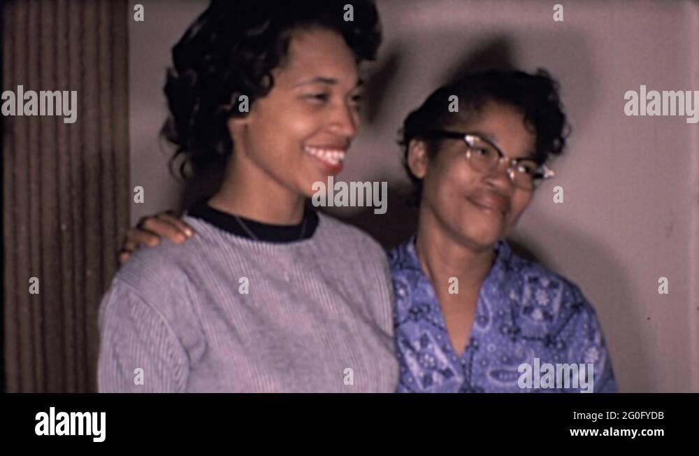 1970s African American Black Mother Mom and Daughter Vintage Old Film ...
