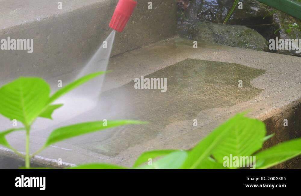industrial pressure washing concrete steps 4k Stock Video Footage Alamy