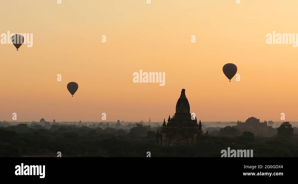 Bagan balloons pagoda sunset Stock Videos & Footage - HD and 4K Video ...