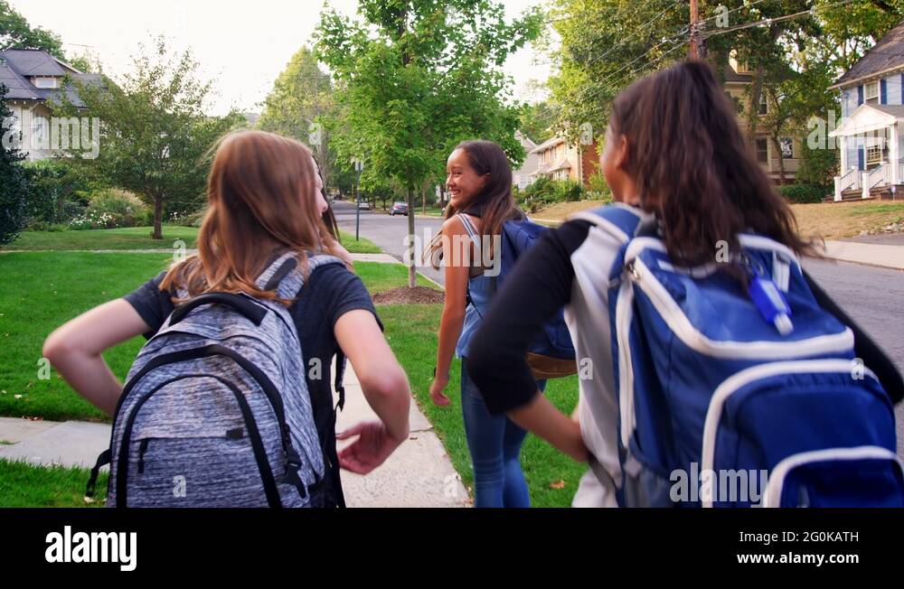 Four School Girls Walking Together Stock Videos & Footage - Hd And 4k 