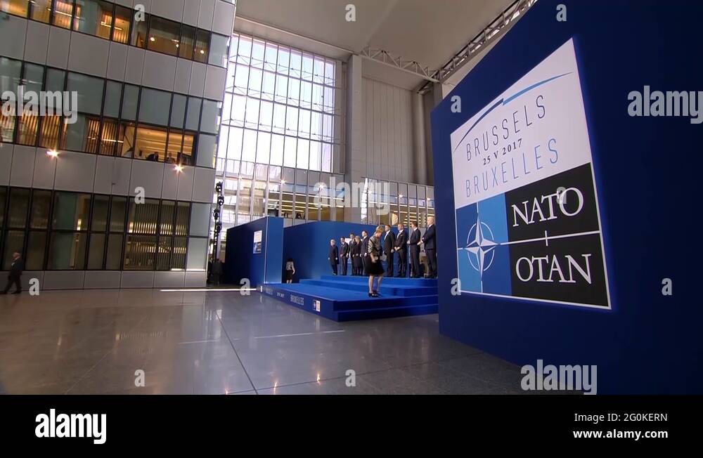 NATO world leader pose for the traditional family photo at NATO summit ...