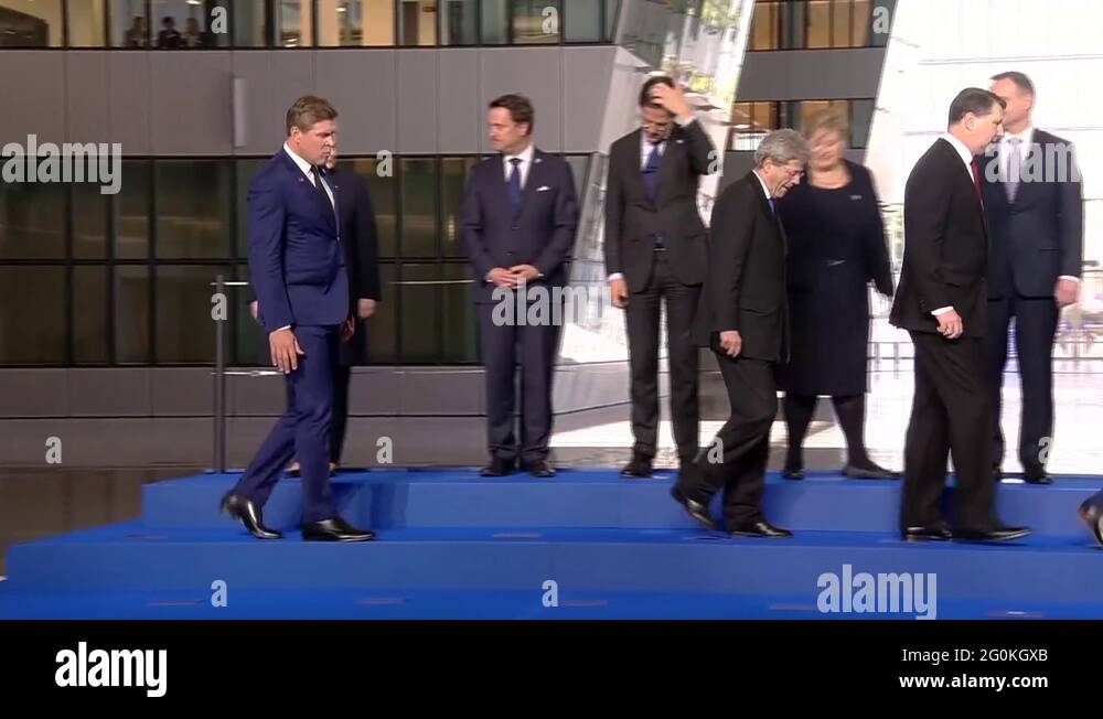 NATO world leaders pose for the traditional family photo in NATO summit ...