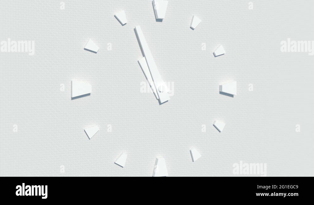 modern white walltype clock timelapse animation Stock Video Footage