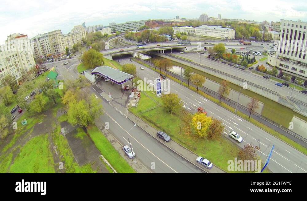 Day view: panorama of modern city with river Stock Video Footage - Alamy