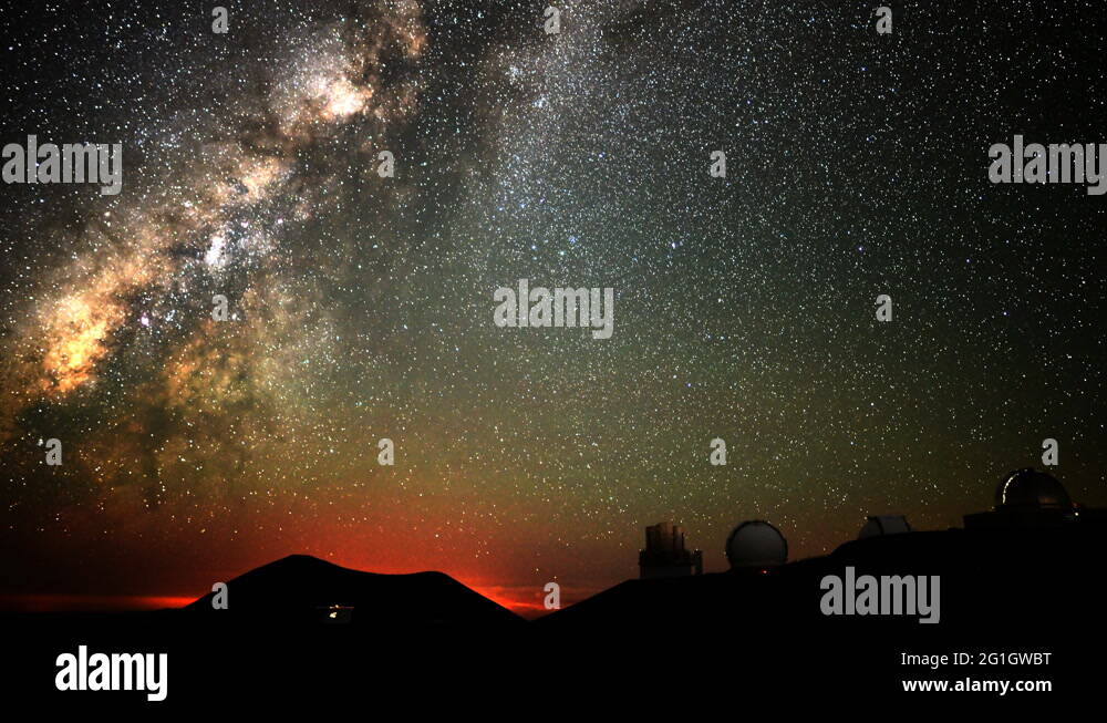 4K Astro Time Lapse of Milky Way Sunrise over Mauna Kea Observatory ...