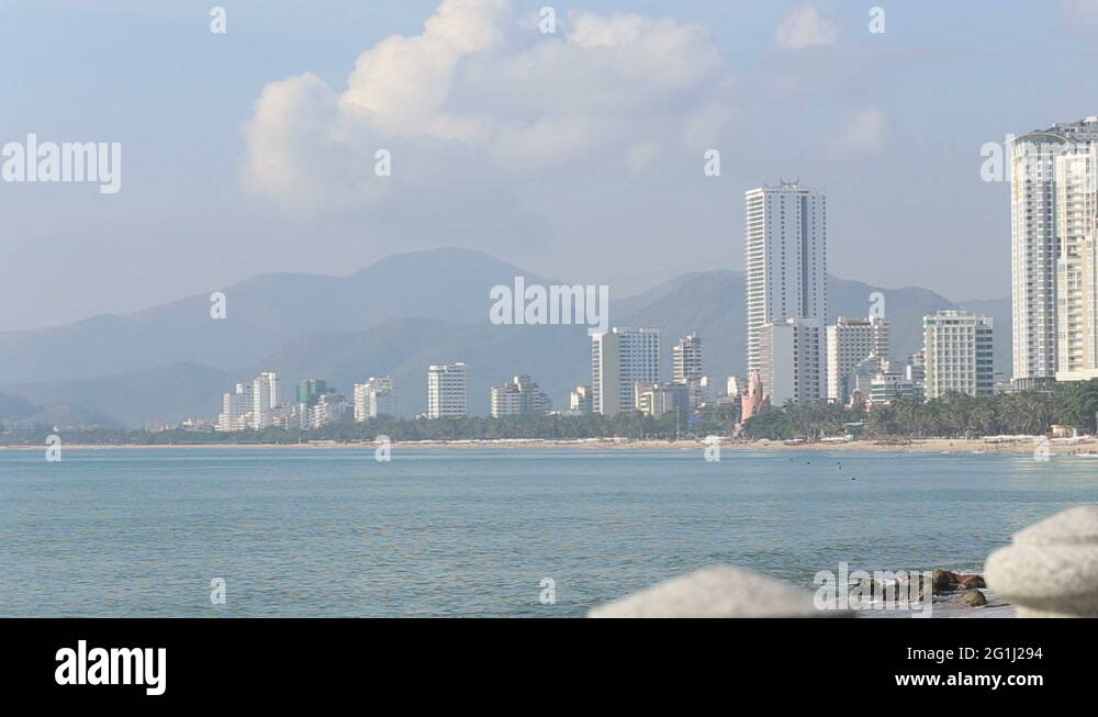 NhaTrang resort city on seacoast in Vietnam Stock Video Footage Alamy