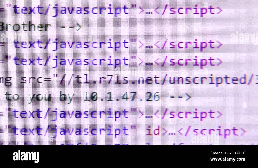 Screen displays HTML codes Stock Video Footage - Alamy