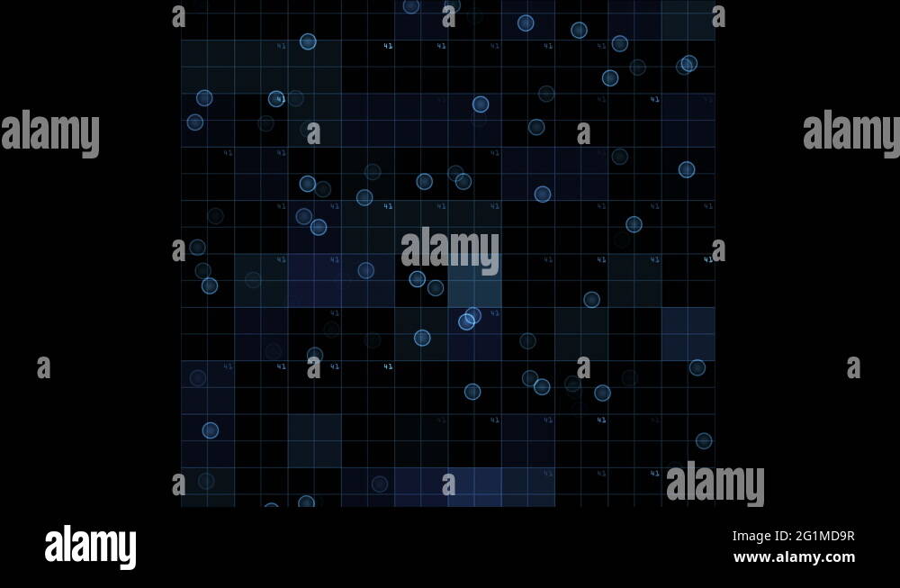 4k Virtual square circuit,science tech lines,matrix dots scanning ...