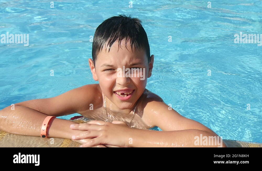 Little boy in the swimming pool Stock Videos & Footage HD and 4K