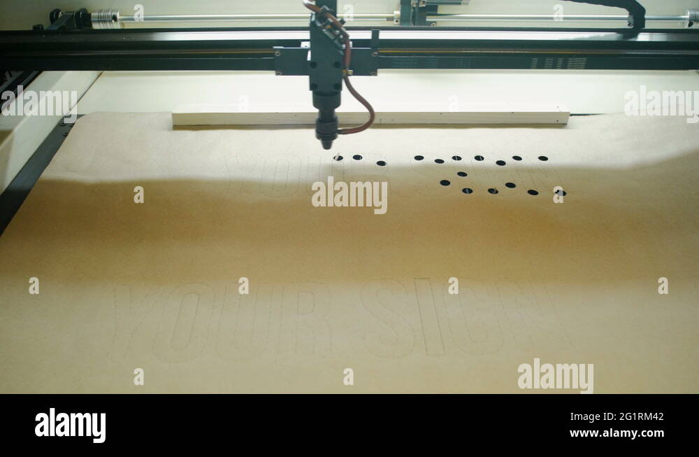 Laser Cutting Machine At Work. Kraft Paper Cutting Stock Video Footage