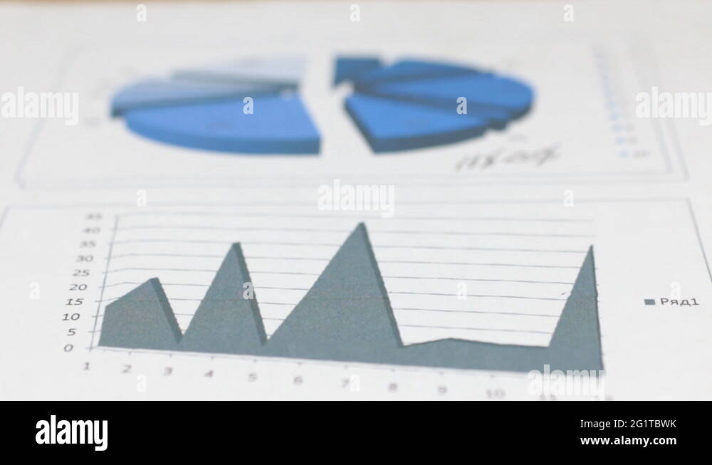 Focus on the foreground and background of the chart and diagram Stock ...