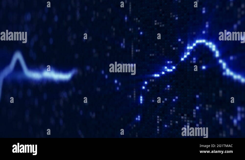 Blue EKG electrocardiogram waveform on monitor loop animation 4k UHD ...