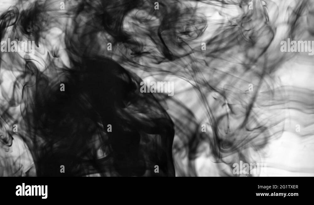 Black ink dissolves in water. Slow motion Stock Video Footage Alamy