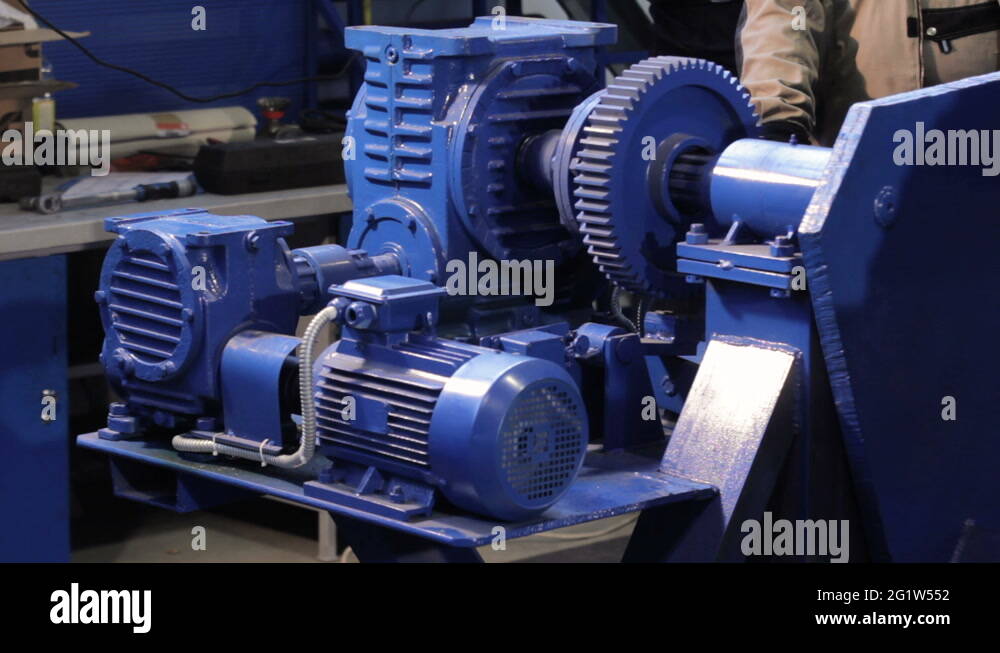 electric actuator works. gearbox works. electro motor drives gearbox Stock Video Footage Alamy