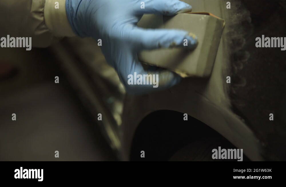 Applying the auto primer on the car body 4K Stock Video Footage Alamy