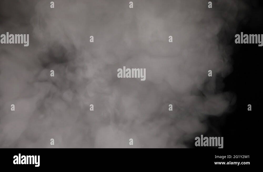 Water vapour or white smoke against black background, 120 fps Stock ...