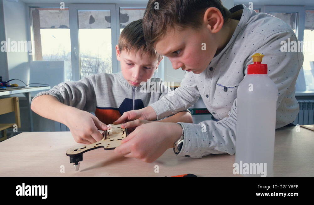Two boys young engineers making drone model. 4K Stock Video Footage - Alamy