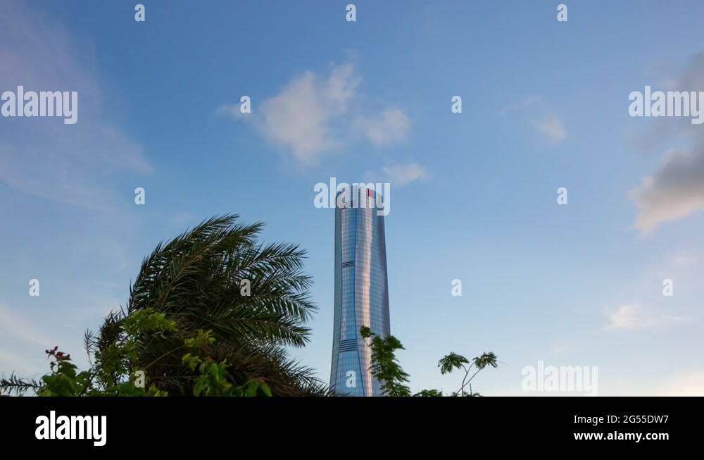 sunset zhuhai international convention exhibition center 4k timelapse