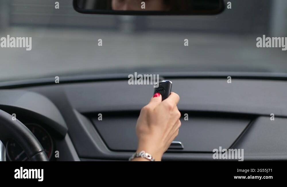 Remote control garage door open from car Stock Video Footage - Alamy