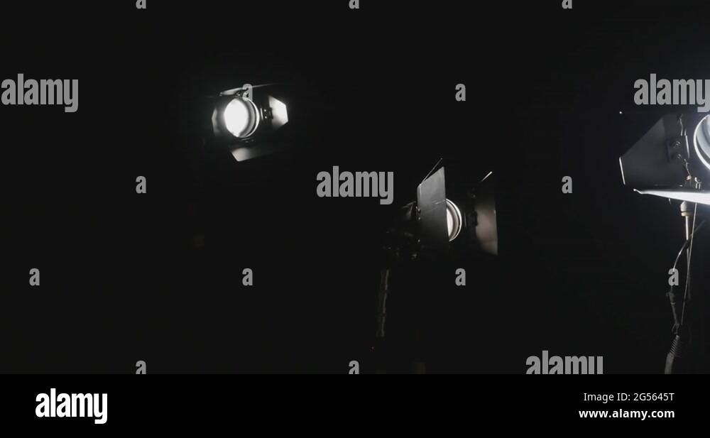Film lamps with lens flare Stock Video Footage - Alamy