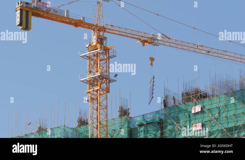 Crane lifting wall at site,Phnom Penh,Cambodia Stock Video Footage Alamy