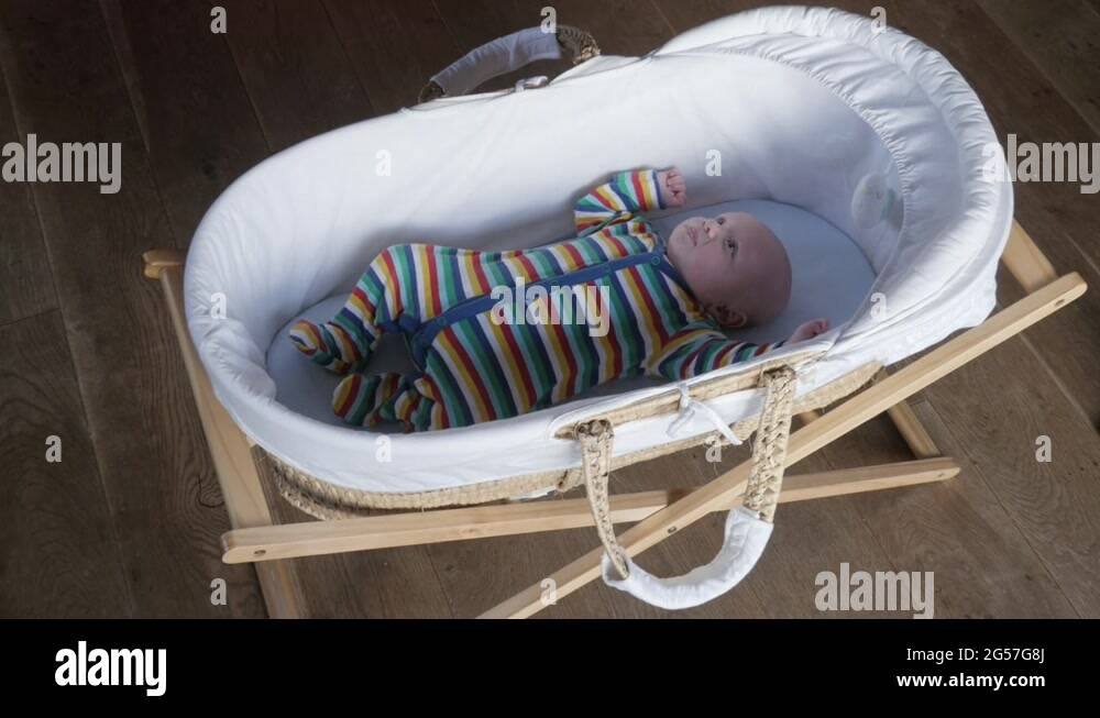 Newborn baby in moses basket Stock Videos & Footage HD and 4K Video
