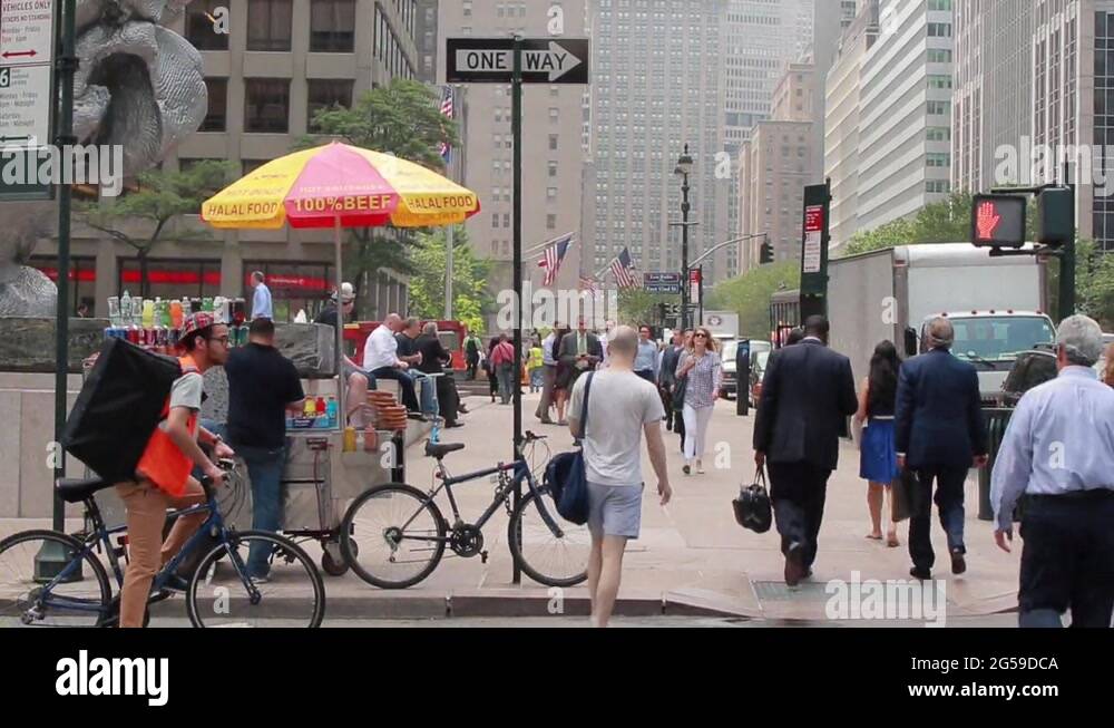 Crowd of people walking on New York City street Stock Video Footage Alamy