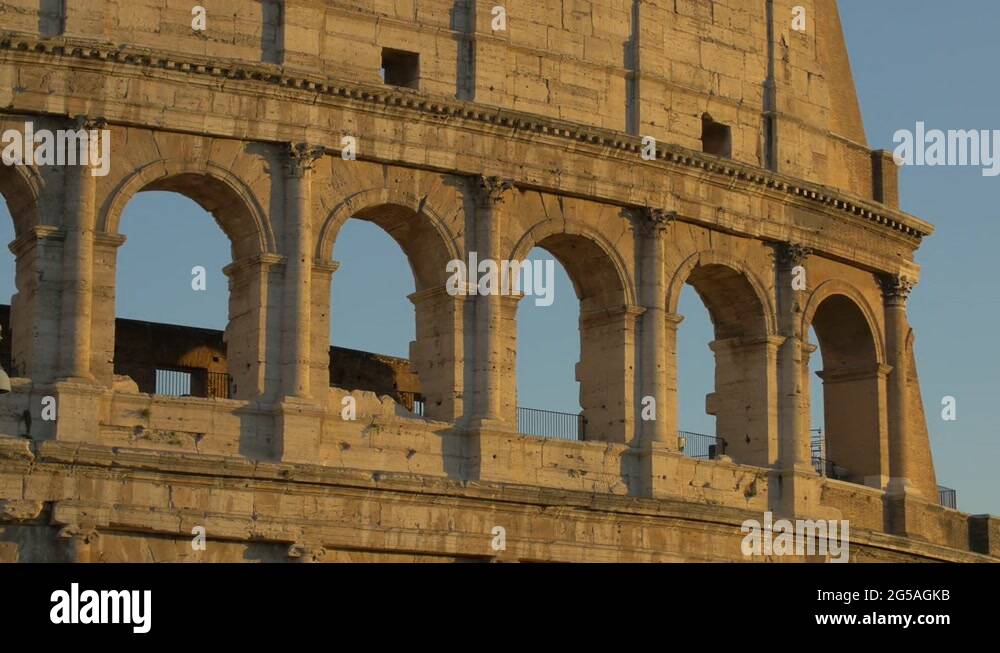 The arches of the Colosseum in Rome Stock Video Footage Alamy