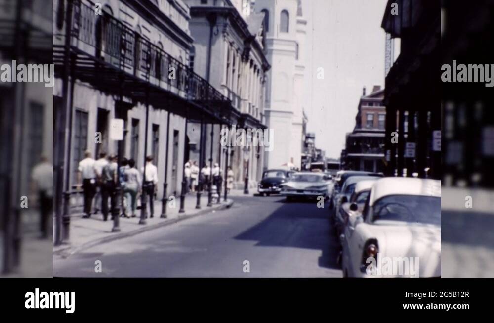 STREET SCENE New Orleans French Quarter 1960s Vintage Film Retro Home