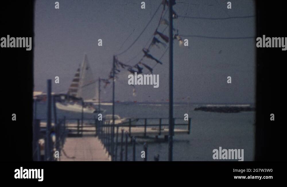 HAWAII1961 Old Video Of The Sea Coast And The Promenade With Palm