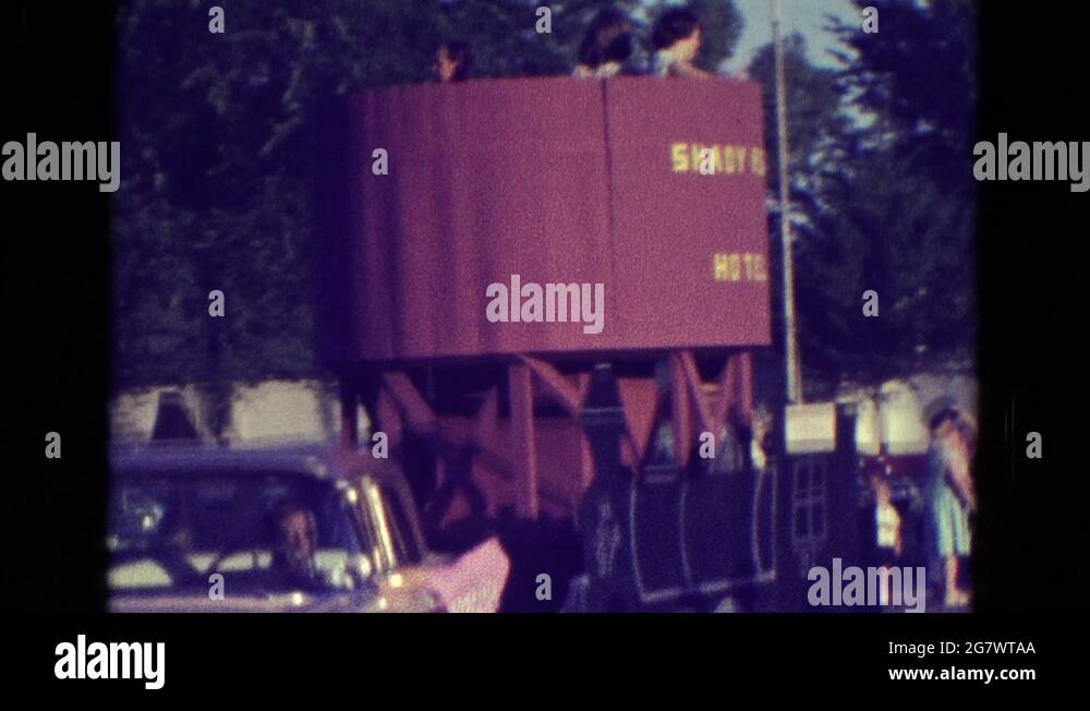 DILLER NEBRASKA1965 People Ride In A "Shady Rest Hotel" Float For A