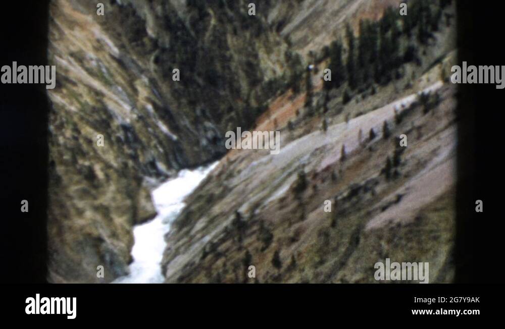YELLOWSTONE WYOMING USA1958 View Of Melting Mountain Snow On A Clear Sunny Day Stock Video