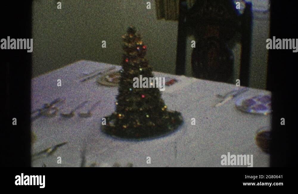 TOLEDO OHIO1968 A Video Of A Mini Christmas Tree On A Dining Table