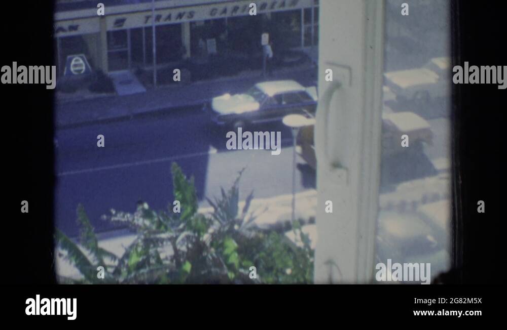 PUERTO RICO-1970: Camera Filming Cars In The Street Below From A Higher ...