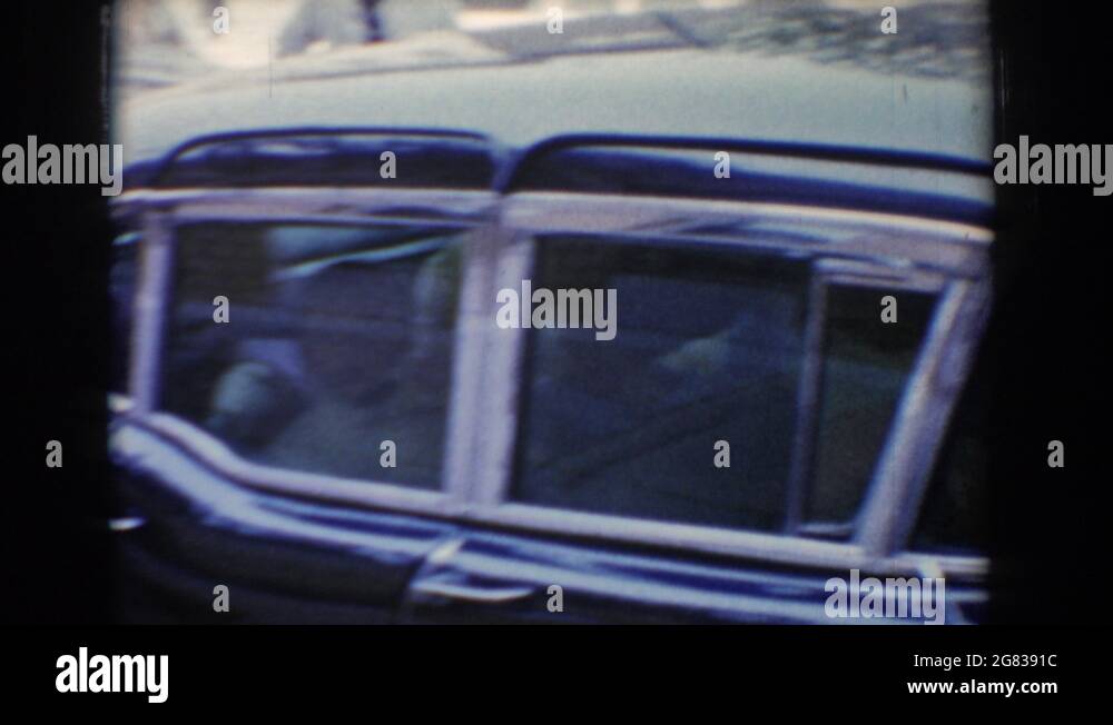 BEL AIR MARYLAND1960 Vintage Black Cars Stuck In A Traffic Stock