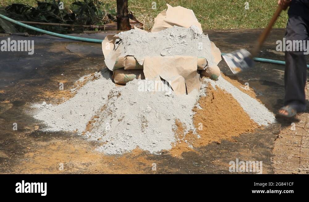 Mixing cement sand gravel Stock Videos & Footage HD and 4K Video