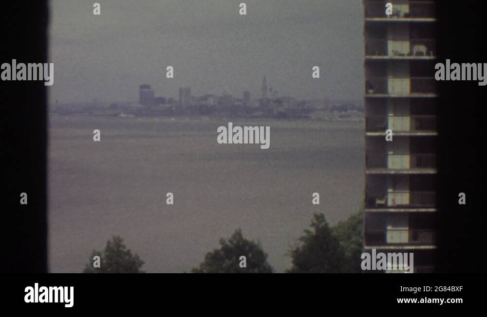 CLEVELAND OHIO USA1974 Cars And Camper In Parking Lot At A Hotel On