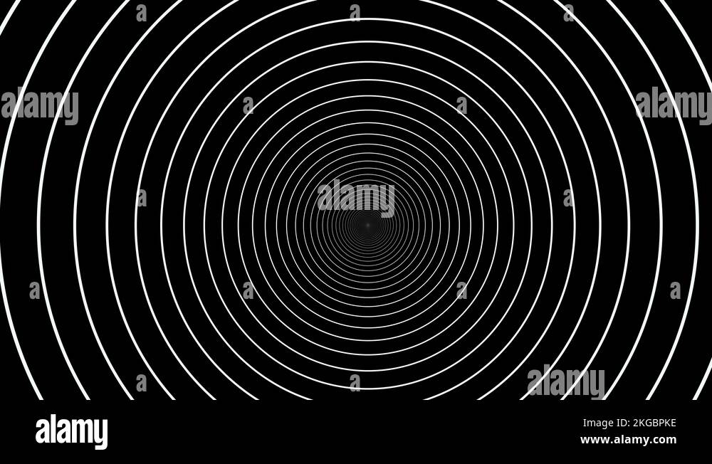 Tunnel animation. Psychedelic hypnotic black and white spiral vortex ...