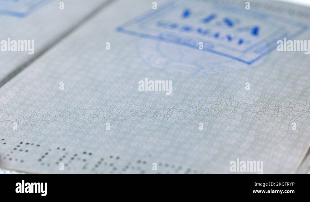 put a stamp in the passport Free visa, approved Stock Video Footage