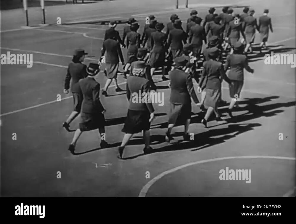 Female soldiers WWII WACs having fun 1944 Stock Video Footage Alamy