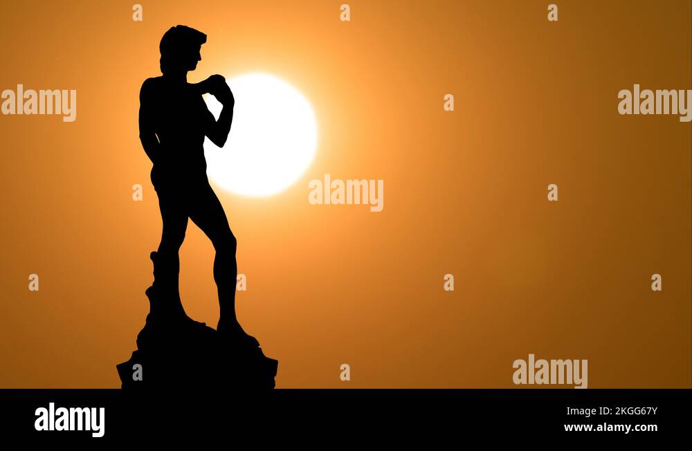 Bronze statue of David of the famous Michelangelo Square in Florence