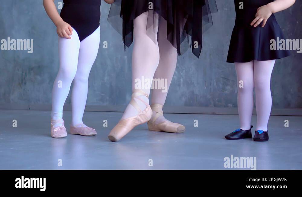 Little girls dance ballet. Children in ballet class.Little ballerinas ...