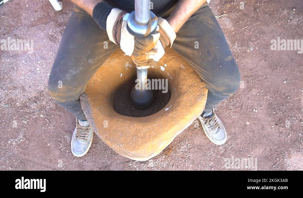 Coffee Bean Grind Mortar And Pestle Stock Video Footage Alamy