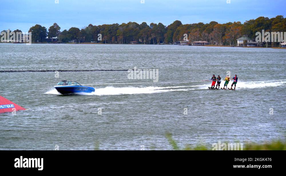 Legoland Florida Water Ski Show, Pirates Cove, Slow Motion Stock Video