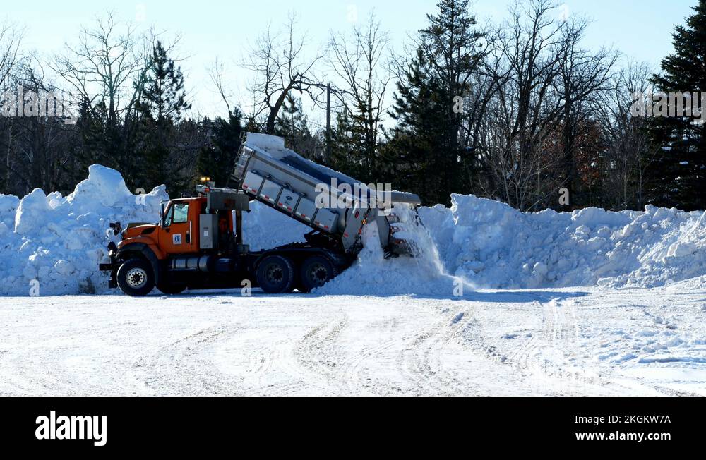 Snow removal dump truck front end loader Stock Videos & Footage HD