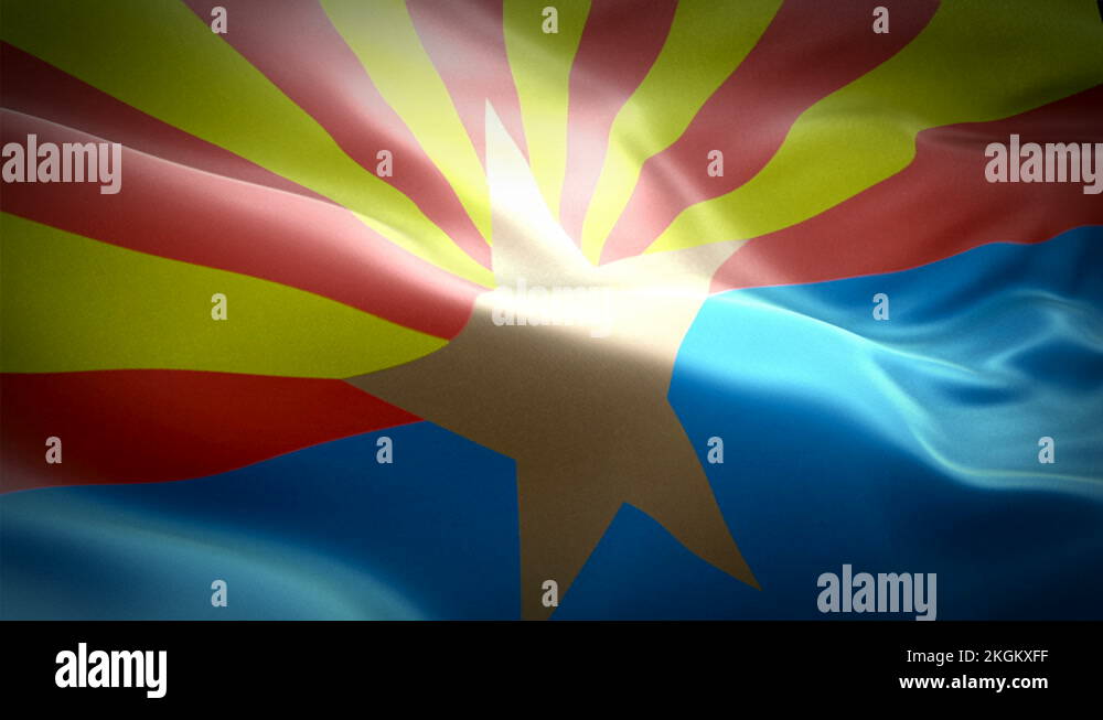 Flag of Arizona video waving in wind. State Flag background. American