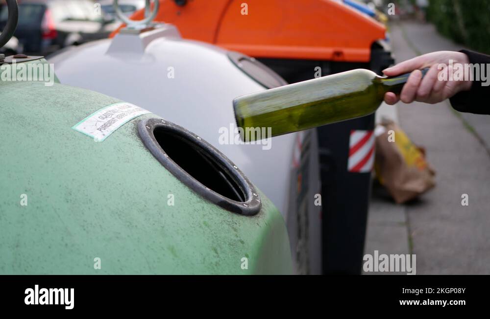 Glass bottles recycling container Stock Videos & Footage HD and 4K