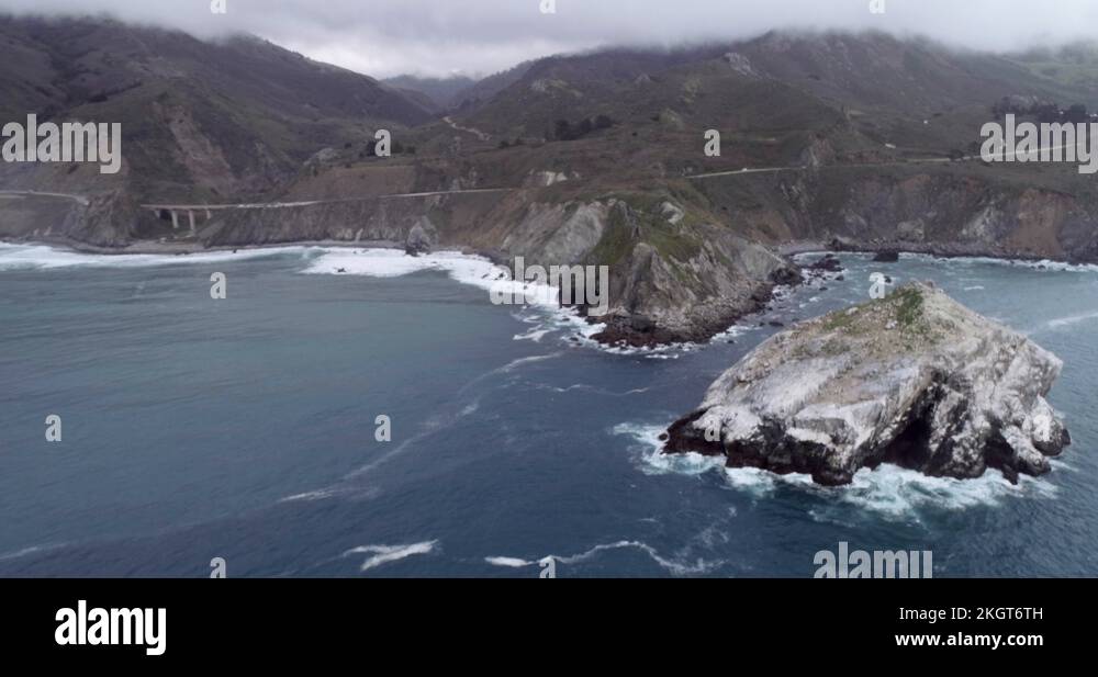 Bridge in Big Sur and Willow Creek Picnic Area and Beach. 4k Stock