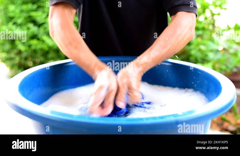 Man hand washing clothes in Stock Videos & Footage HD and 4K Video