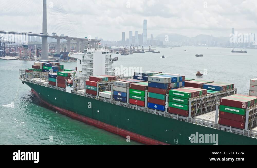 Container carrier ship hong kong Stock Videos & Footage HD and 4K